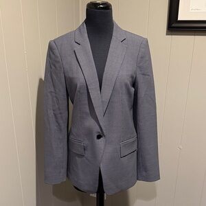 B19 Club Monaco Office Work Business Houndstooth Slate Gray Blazer Jacket